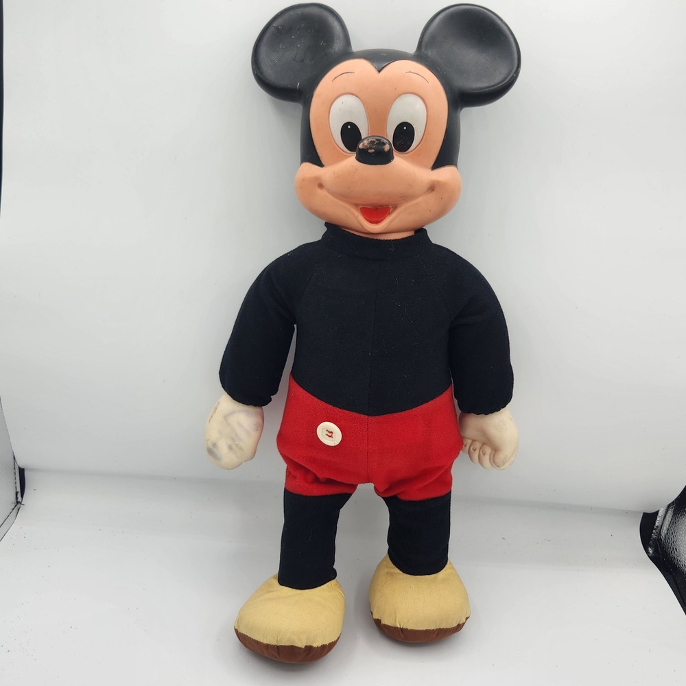 Vintage 1970s Marching Mickey Mouse Plush Doll Hasbro Walt Disney‎
